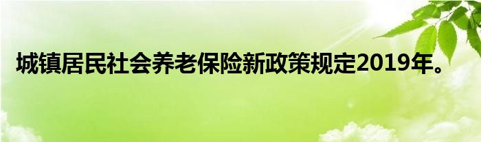 城镇居民社会养老保险新政策规定2019年。