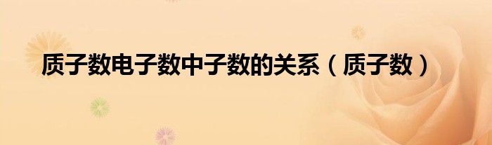 质子数电子数中子数的关系（质子数）