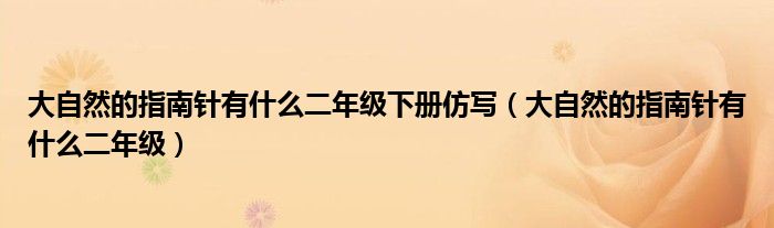 大自然的指南针有什么二年级下册仿写（大自然的指南针有什么二年级）