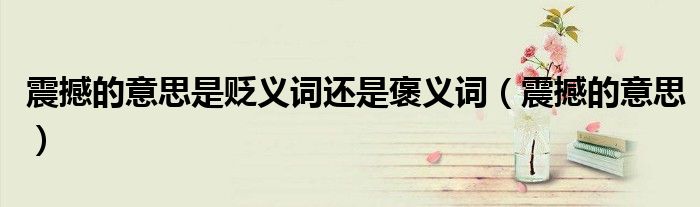 震撼的意思是贬义词还是褒义词（震撼的意思）
