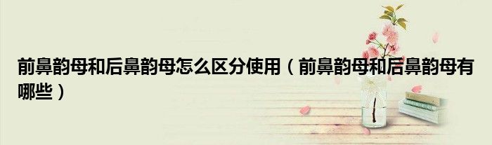 前鼻韵母和后鼻韵母怎么区分使用（前鼻韵母和后鼻韵母有哪些）