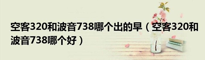 空客320和波音738哪个出的早（空客320和波音738哪个好）
