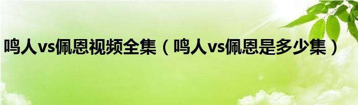 鸣人vs佩恩视频全集（鸣人vs佩恩是多少集）