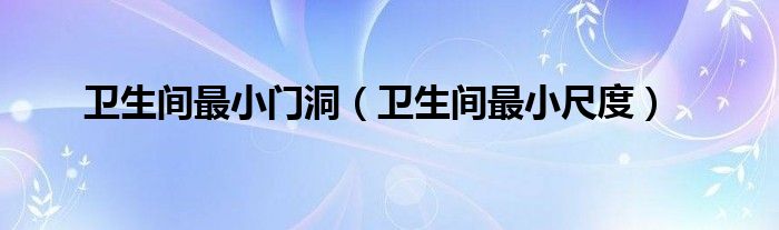 卫生间最小门洞（卫生间最小尺度）