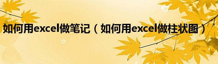 如何用excel做笔记（如何用excel做柱状图）
