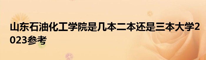 山东石油化工学院是几本二本还是三本大学2023参考