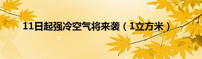 11日起强冷空气将来袭（1立方米）