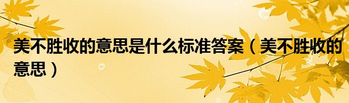 壮观的美不胜收的意思是什么的照片
