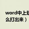 word中上划线怎么打（word里面上划线怎么打出来）
