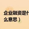 企业融资是什么意思通俗解释（企业融资是什么意思）