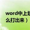 word中上划线怎么打（word里面上划线怎么打出来）