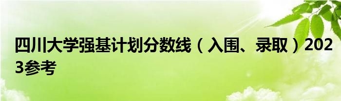 四川大学强基计划分数线（入围、录取）2023参考