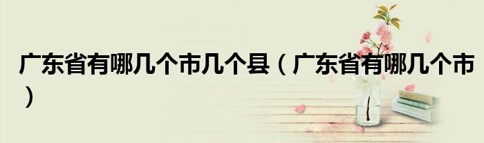 广东省有哪几个市几个县（广东省有哪几个市）