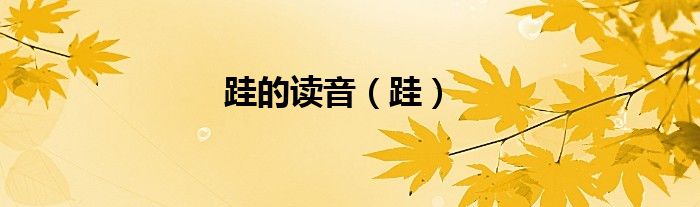 跬的读音（跬）