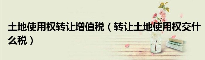 土地使用权转让增值税（转让土地使用权交什么税）