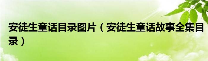 安徒生童话目录图片（安徒生童话故事全集目录）
