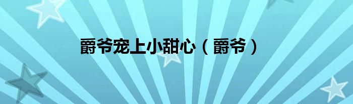 爵爷宠上小甜心（爵爷）