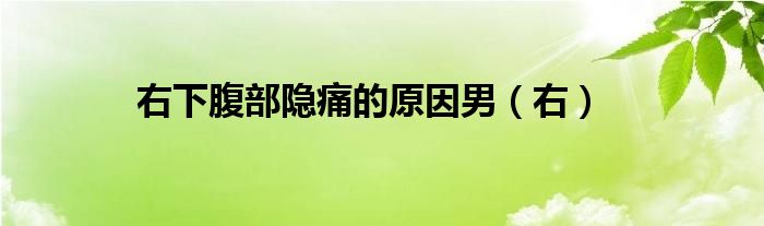 右下腹部隐痛的原因男（右）