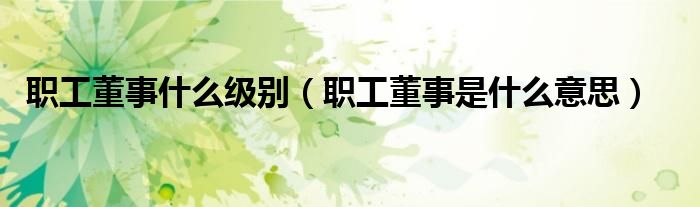 职工董事什么级别（职工董事是什么意思）