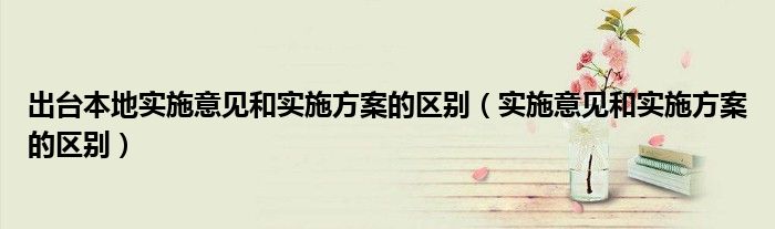 出台本地实施意见和实施方案的区别（实施意见和实施方案的区别）