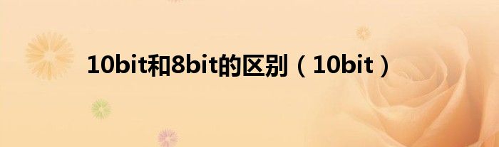 10bit和8bit的区别（10bit）