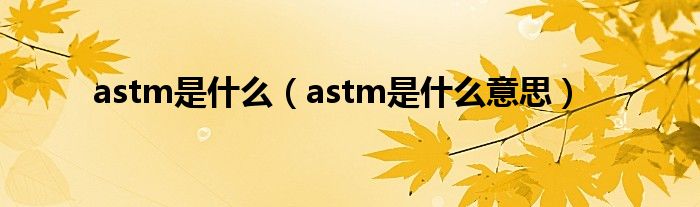 astm是什么（astm是什么意思）