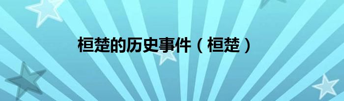 桓楚的历史事件（桓楚）