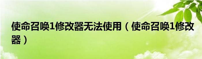 使命召唤1修改器无法使用（使命召唤1修改器）