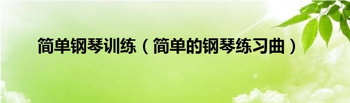 简单钢琴训练（简单的钢琴练习曲）