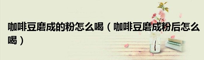 咖啡豆磨成的粉怎么喝（咖啡豆磨成粉后怎么喝）