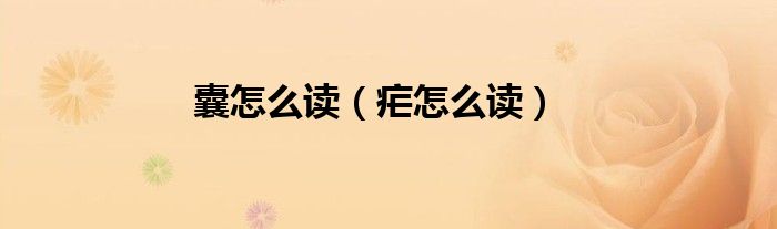 囊怎么读（疟怎么读）