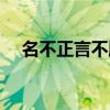 名不正言不顺什么意思（名不正言不顺）