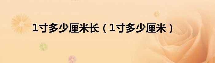 1寸多少厘米长（1寸多少厘米）