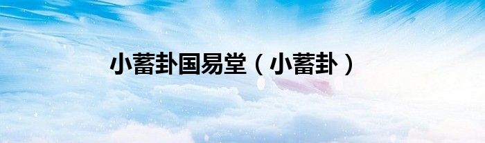 小蓄卦国易堂（小蓄卦）