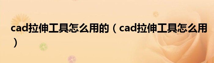 cad拉伸工具怎么用的（cad拉伸工具怎么用）