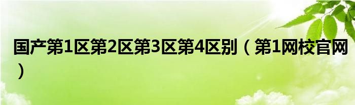 国产第1区第2区第3区第4区别（第1网校官网）