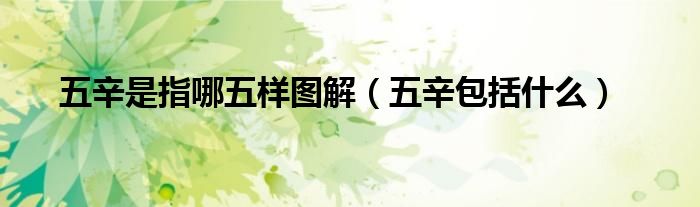 五辛是指哪五样图解（五辛包括什么）