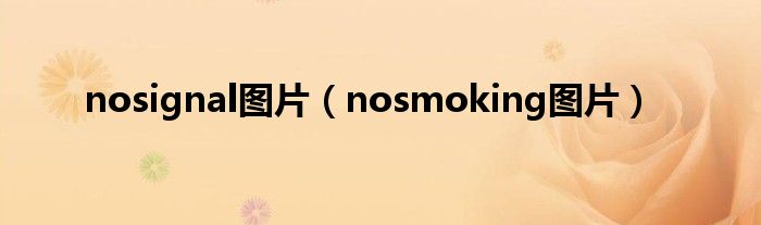 nosignal图片（nosmoking图片）