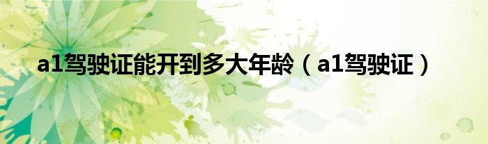 a1驾驶证能开到多大年龄（a1驾驶证）