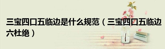 三宝四口五临边是什么规范（三宝四口五临边六杜绝）