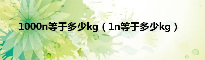 1000n等于多少kg（1n等于多少kg）