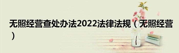 无照经营查处办法2022法律法规（无照经营）