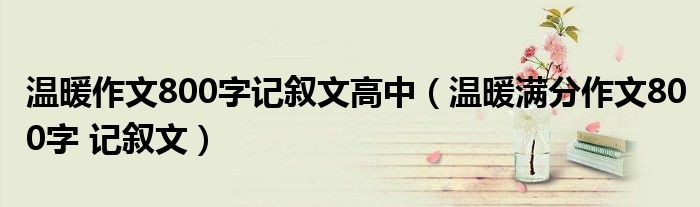 温暖作文800字记叙文高中（温暖满分作文800字 记叙文）