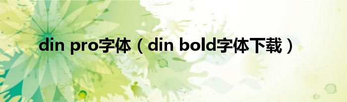 din pro字体（din bold字体下载）