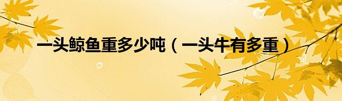 一头鲸鱼重多少吨（一头牛有多重）