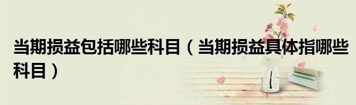 当期损益包括哪些科目（当期损益具体指哪些科目）