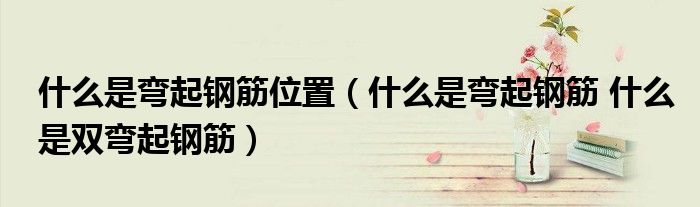 什么是弯起钢筋位置（什么是弯起钢筋 什么是双弯起钢筋）