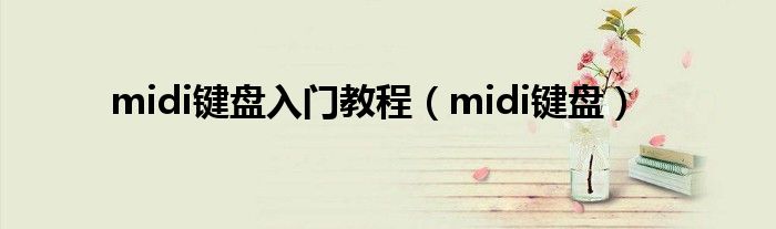 midi键盘入门教程（midi键盘）