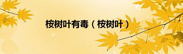 桉树叶有毒（桉树叶）
