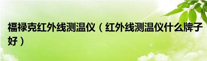 福禄克红外线测温仪（红外线测温仪什么牌子好）